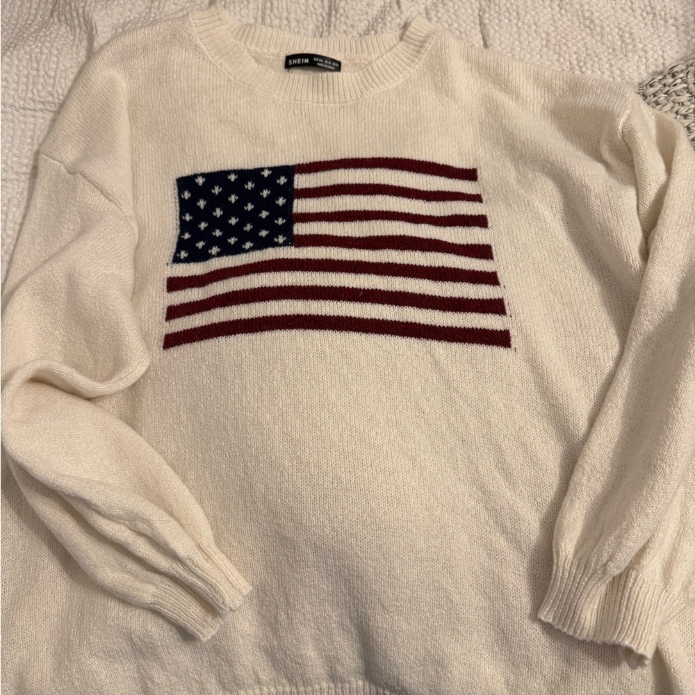 SHEIN flag sweater NWOT